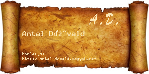 Antal Dévald névjegykártya